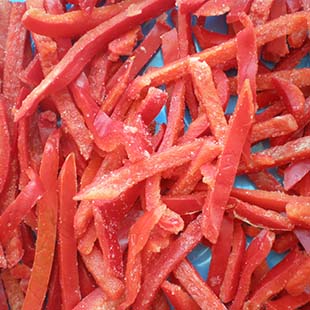 IQF Red pepper strips